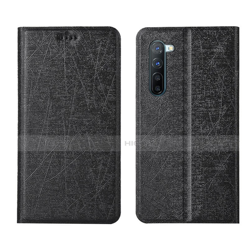 Funda de Cuero Cartera con Soporte Carcasa L03 para Oppo F15 Negro