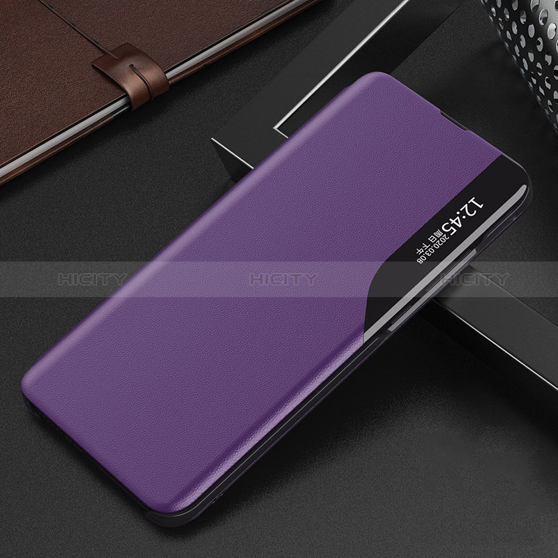 Funda de Cuero Cartera con Soporte Carcasa L03 para Oppo Find X3 5G Morado