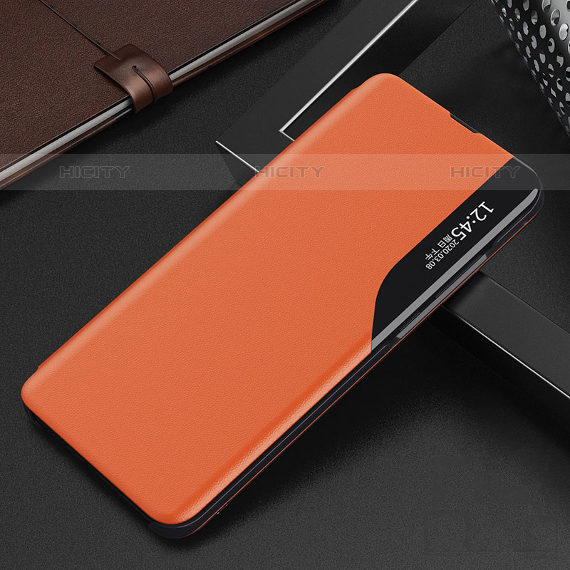 Funda de Cuero Cartera con Soporte Carcasa L03 para Oppo Find X3 Pro 5G Naranja