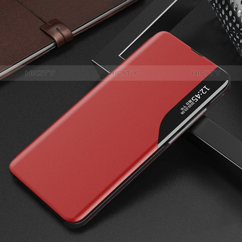 Funda de Cuero Cartera con Soporte Carcasa L03 para Oppo Find X3 Pro 5G Rojo