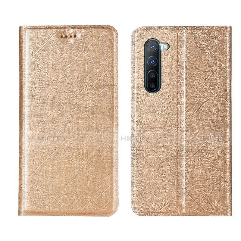 Funda de Cuero Cartera con Soporte Carcasa L03 para Oppo K7 5G Oro