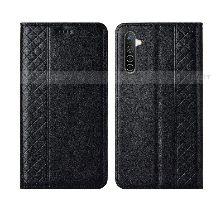 Funda de Cuero Cartera con Soporte Carcasa L03 para Realme X2 Negro