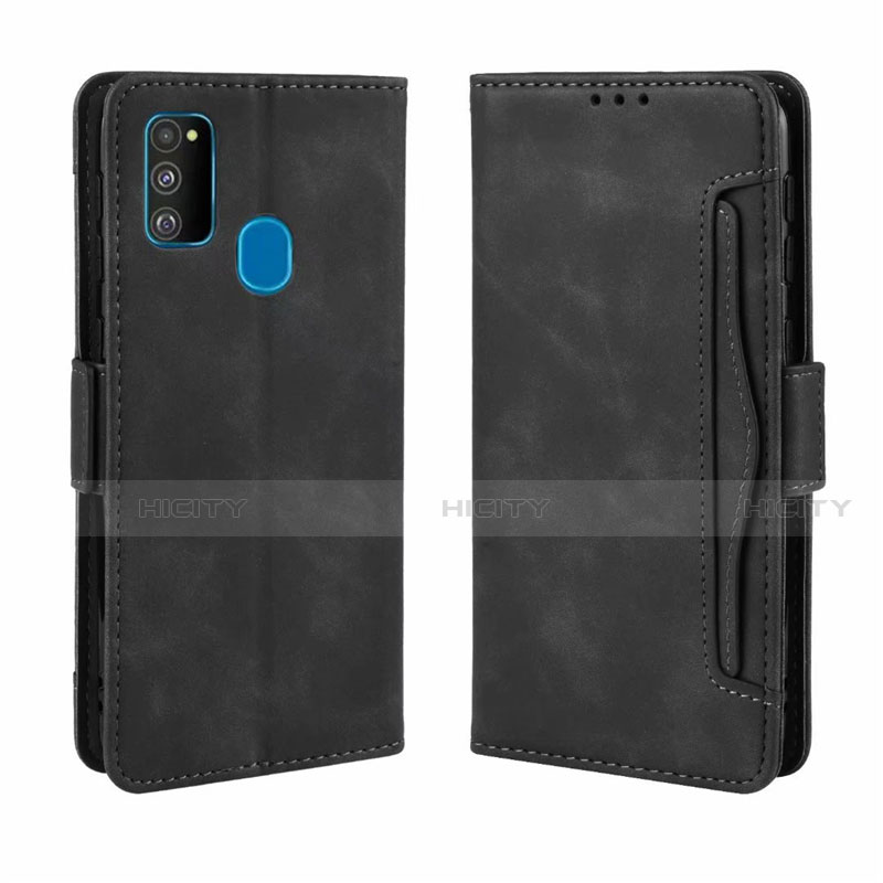 Funda de Cuero Cartera con Soporte Carcasa L03 para Samsung Galaxy M21 Negro