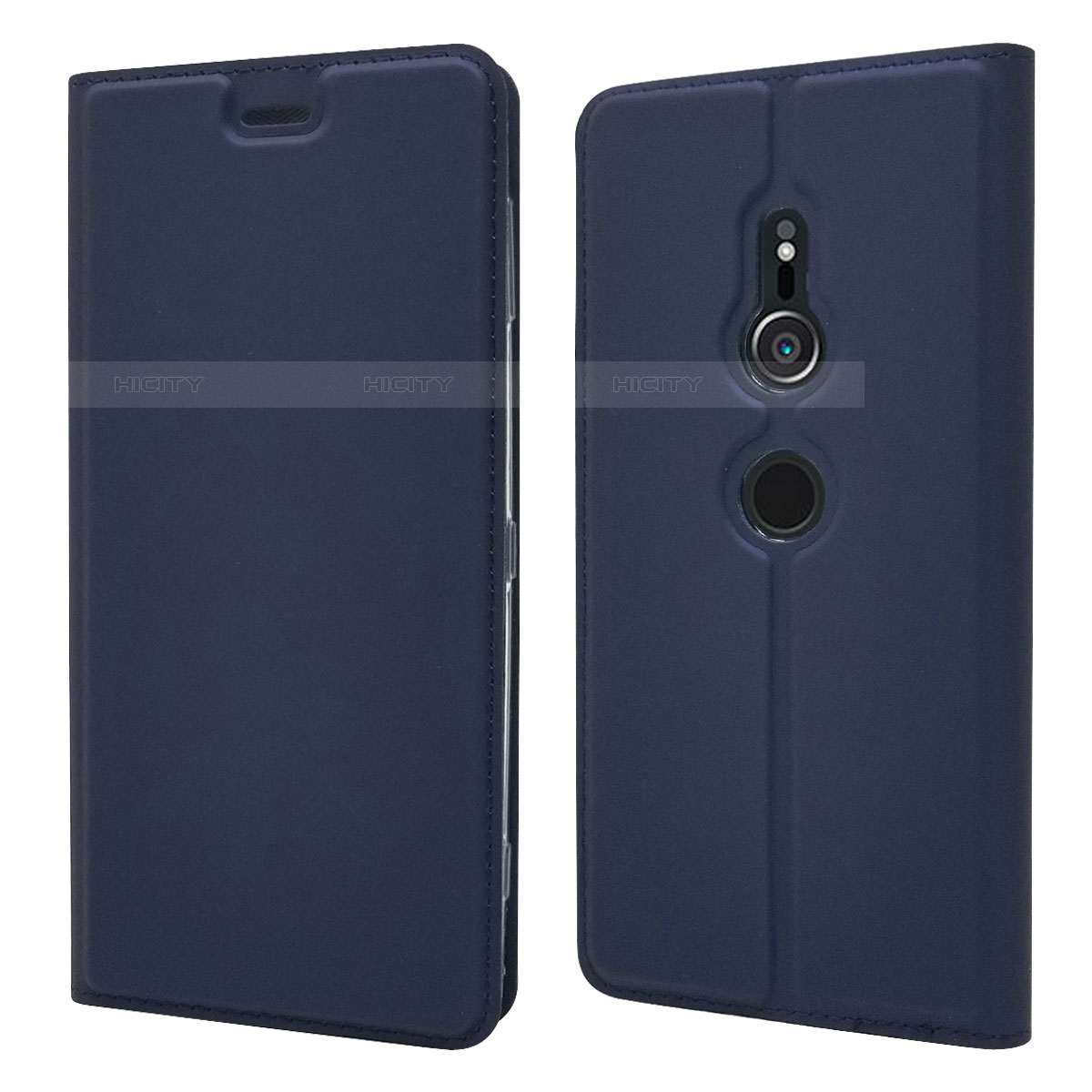 Funda de Cuero Cartera con Soporte Carcasa L03 para Sony Xperia XZ2 Azul