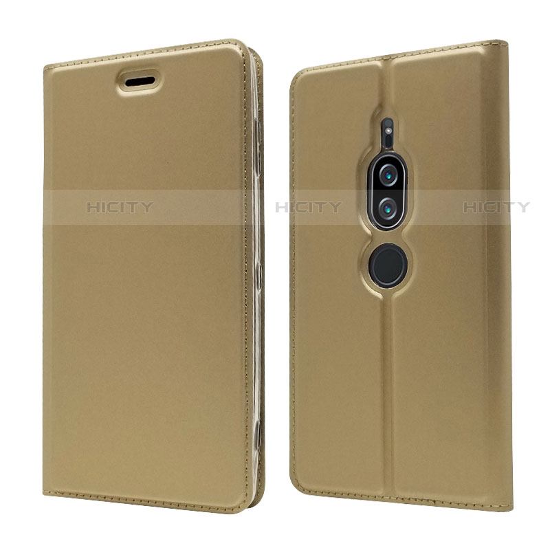 Funda de Cuero Cartera con Soporte Carcasa L03 para Sony Xperia XZ2 Premium Oro