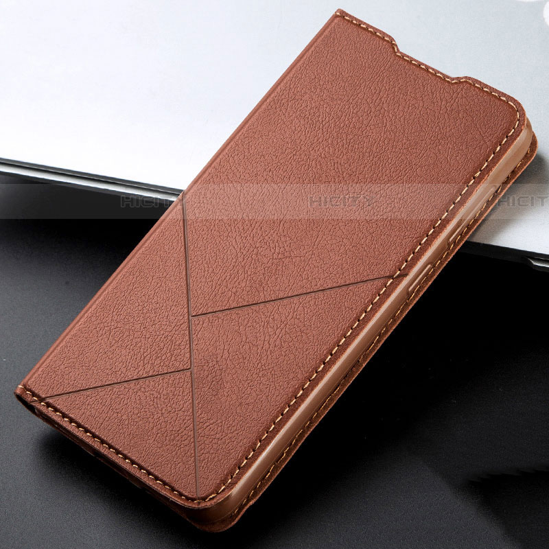 Funda de Cuero Cartera con Soporte Carcasa L03 para Vivo X50 Lite Marron