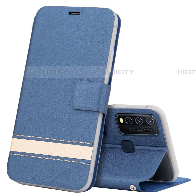 Funda de Cuero Cartera con Soporte Carcasa L03 para Vivo Y50 Azul