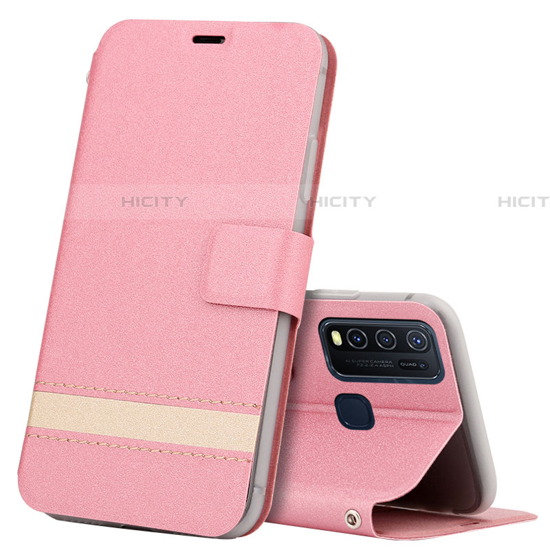 Funda de Cuero Cartera con Soporte Carcasa L03 para Vivo Y50 Oro Rosa