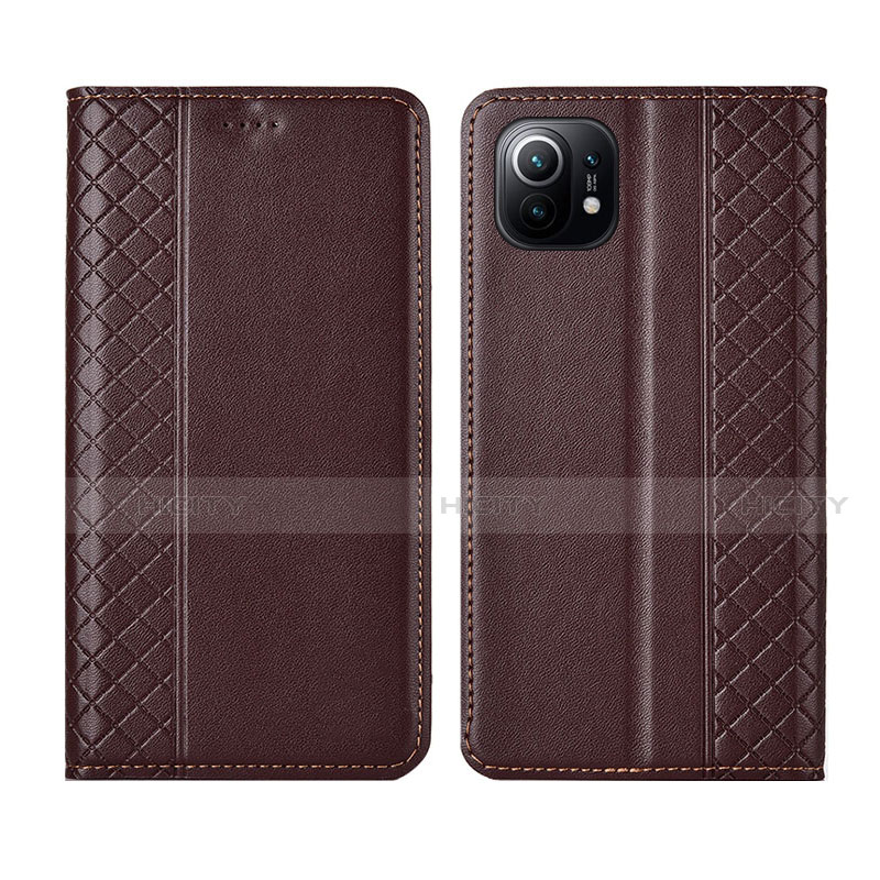 Funda de Cuero Cartera con Soporte Carcasa L03 para Xiaomi Mi 11 Lite 4G Marron