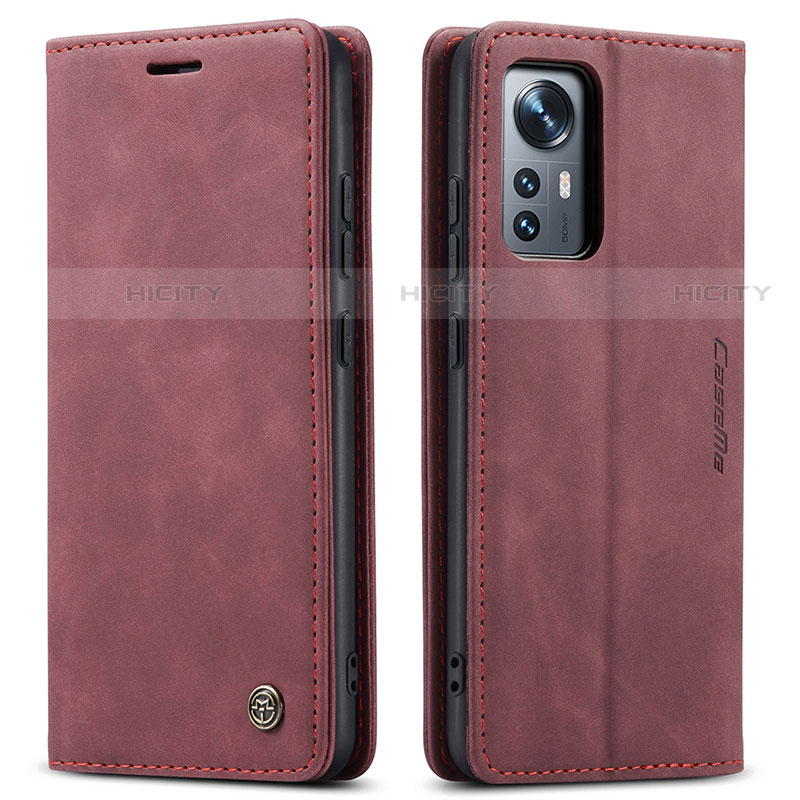 Funda de Cuero Cartera con Soporte Carcasa L03 para Xiaomi Mi 12S Pro 5G Rojo Rosa