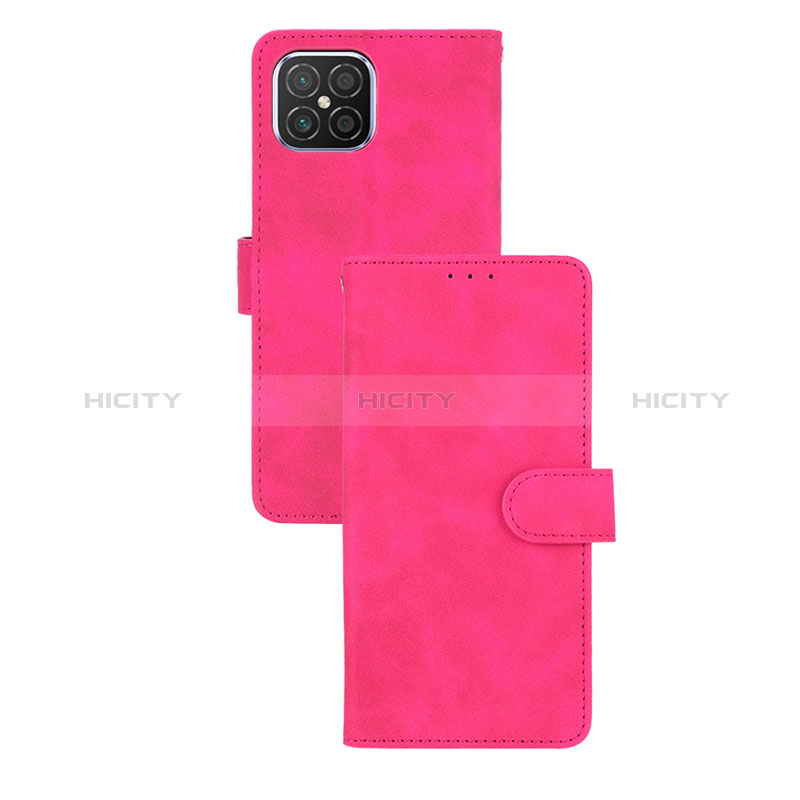 Funda de Cuero Cartera con Soporte Carcasa L03Z para Huawei Nova 8 SE 4G Rosa Roja