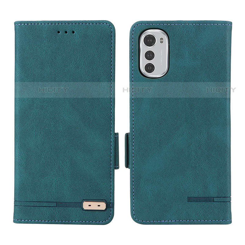 Funda de Cuero Cartera con Soporte Carcasa L03Z para Motorola Moto E32s Verde