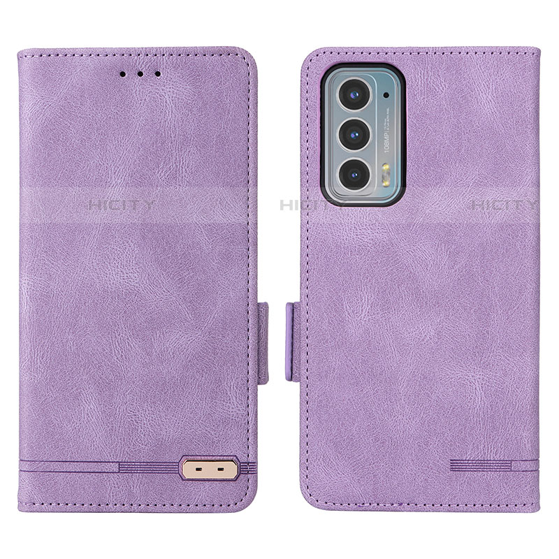 Funda de Cuero Cartera con Soporte Carcasa L03Z para Motorola Moto Edge 20 5G Morado