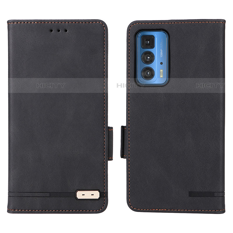 Funda de Cuero Cartera con Soporte Carcasa L03Z para Motorola Moto Edge 20 Pro 5G Negro