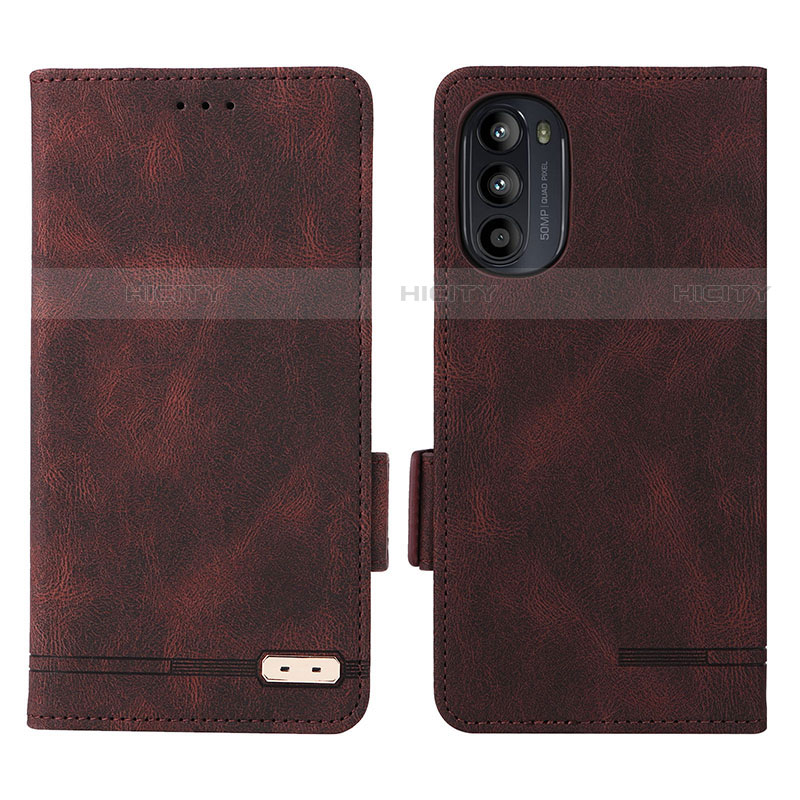 Funda de Cuero Cartera con Soporte Carcasa L03Z para Motorola Moto Edge (2022) 5G Marron