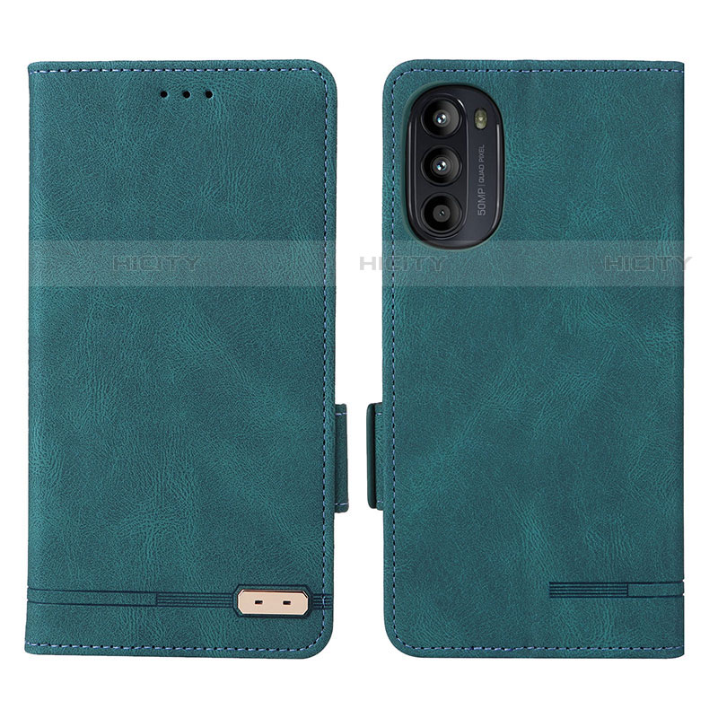 Funda de Cuero Cartera con Soporte Carcasa L03Z para Motorola Moto Edge (2022) 5G Verde