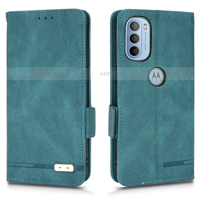 Funda de Cuero Cartera con Soporte Carcasa L03Z para Motorola Moto G31 Verde