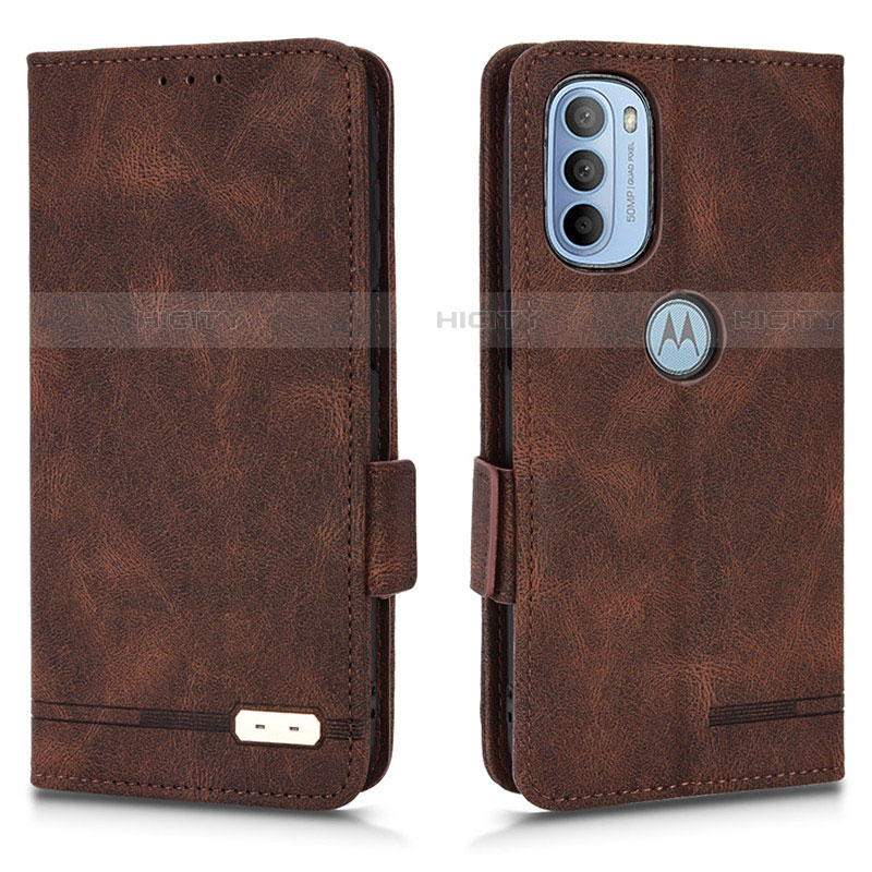 Funda de Cuero Cartera con Soporte Carcasa L03Z para Motorola Moto G41 Marron