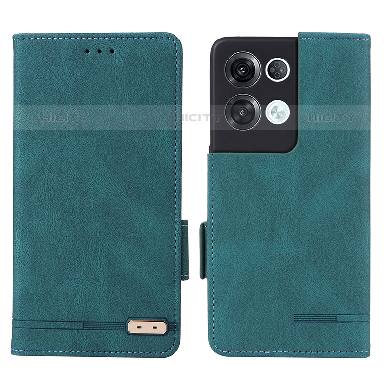 Funda de Cuero Cartera con Soporte Carcasa L03Z para Oppo Reno8 Pro 5G Verde