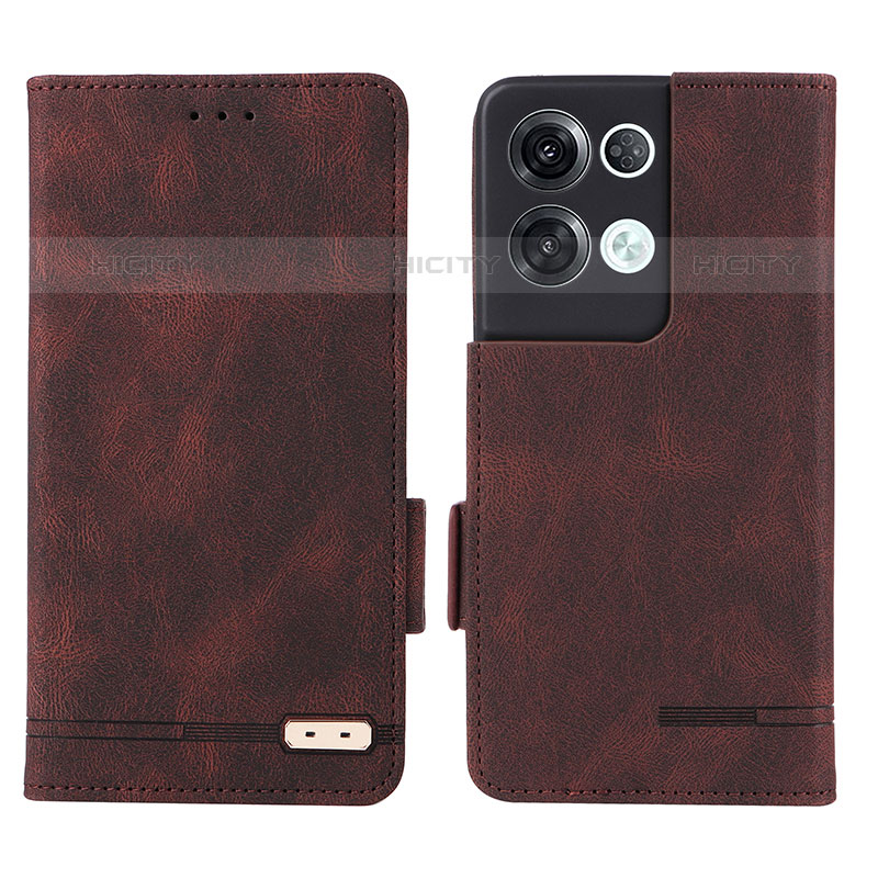 Funda de Cuero Cartera con Soporte Carcasa L03Z para Oppo Reno8 Pro+ Plus 5G Marron