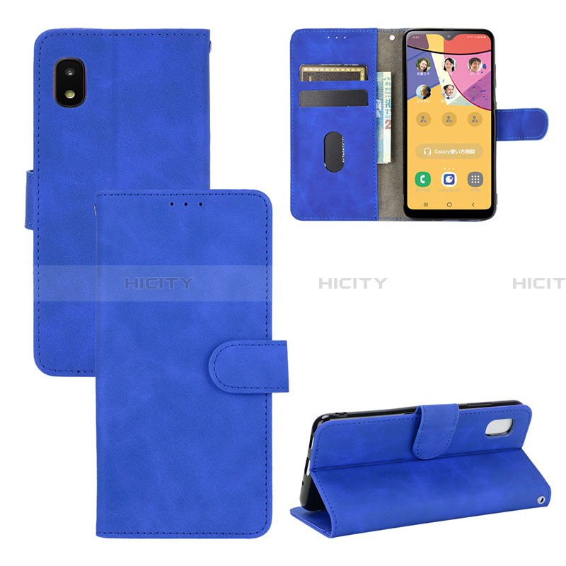 Funda de Cuero Cartera con Soporte Carcasa L03Z para Samsung Galaxy A21 SC-42A Azul