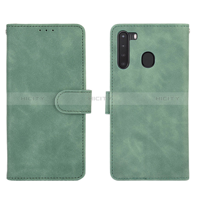 Funda de Cuero Cartera con Soporte Carcasa L03Z para Samsung Galaxy A21 Verde