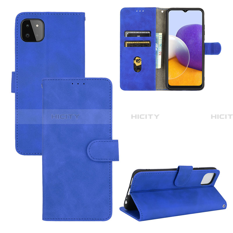 Funda de Cuero Cartera con Soporte Carcasa L03Z para Samsung Galaxy A22 5G Azul