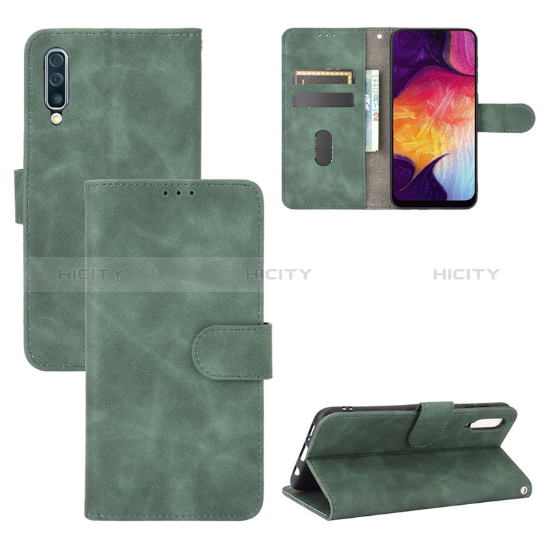 Funda de Cuero Cartera con Soporte Carcasa L03Z para Samsung Galaxy A30S Verde