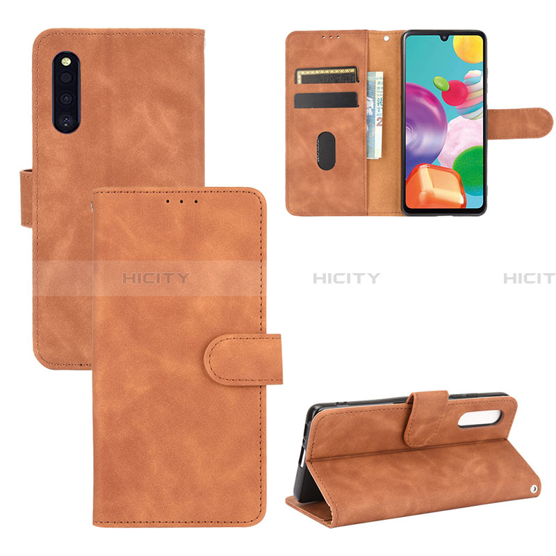 Funda de Cuero Cartera con Soporte Carcasa L03Z para Samsung Galaxy A41 SC-41A Marron