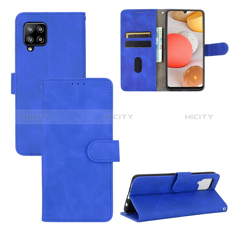 Funda de Cuero Cartera con Soporte Carcasa L03Z para Samsung Galaxy A42 5G Azul