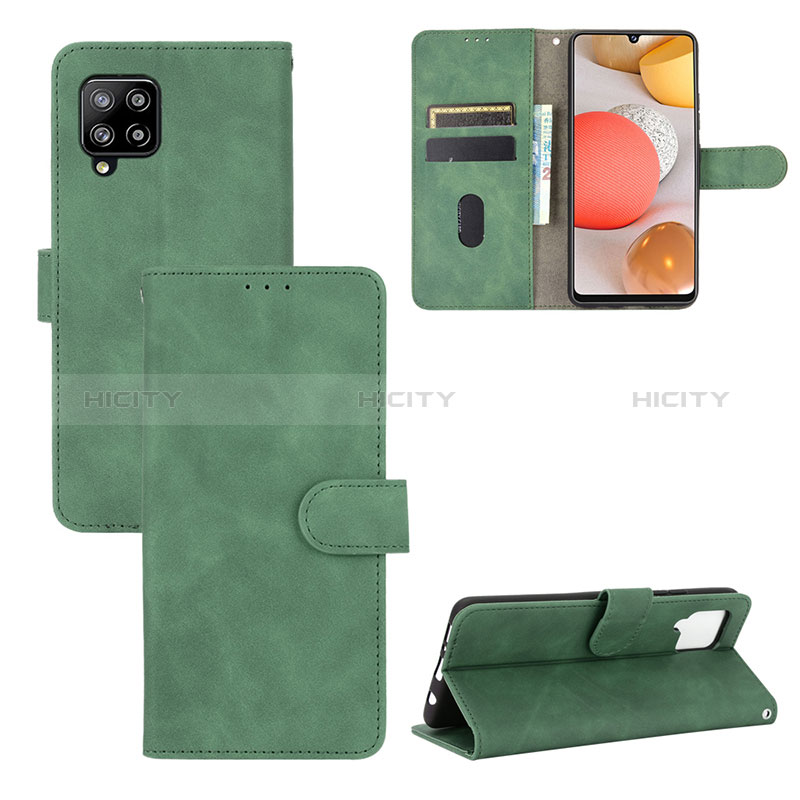 Funda de Cuero Cartera con Soporte Carcasa L03Z para Samsung Galaxy A42 5G Verde