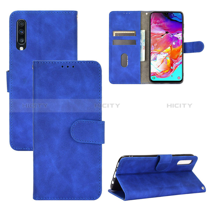 Funda de Cuero Cartera con Soporte Carcasa L03Z para Samsung Galaxy A70 Azul