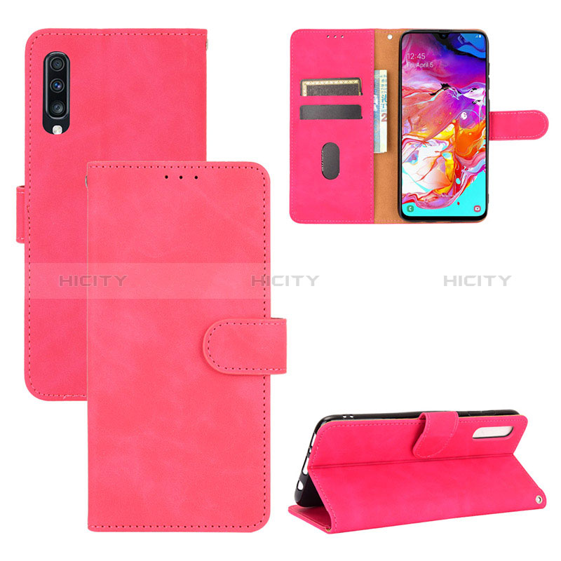 Funda de Cuero Cartera con Soporte Carcasa L03Z para Samsung Galaxy A70S Rosa Roja