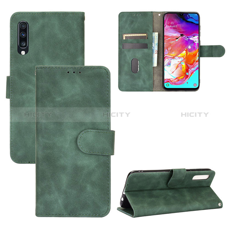 Funda de Cuero Cartera con Soporte Carcasa L03Z para Samsung Galaxy A70S Verde