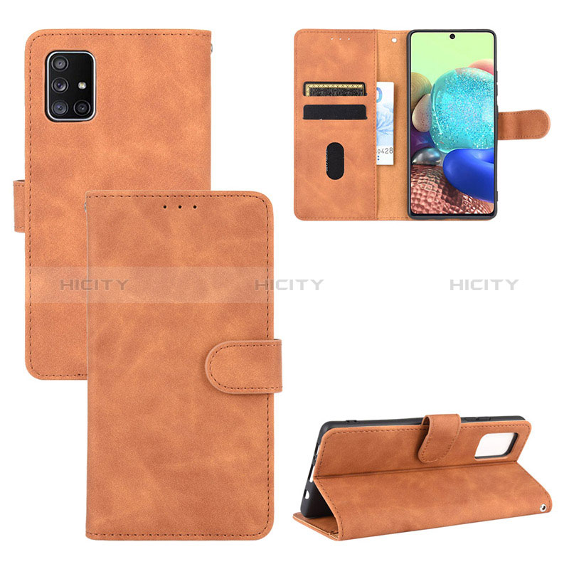 Funda de Cuero Cartera con Soporte Carcasa L03Z para Samsung Galaxy A71 5G Marron