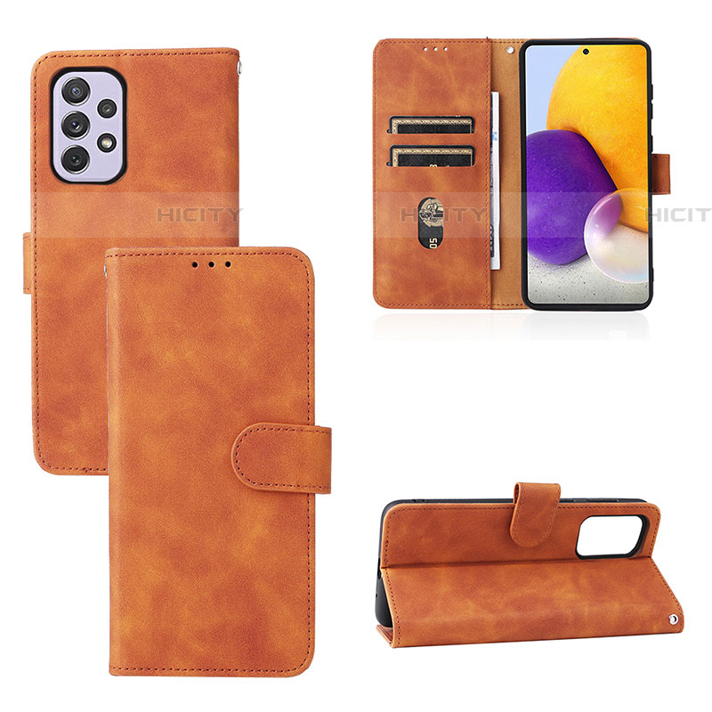 Funda de Cuero Cartera con Soporte Carcasa L03Z para Samsung Galaxy A73 5G Marron