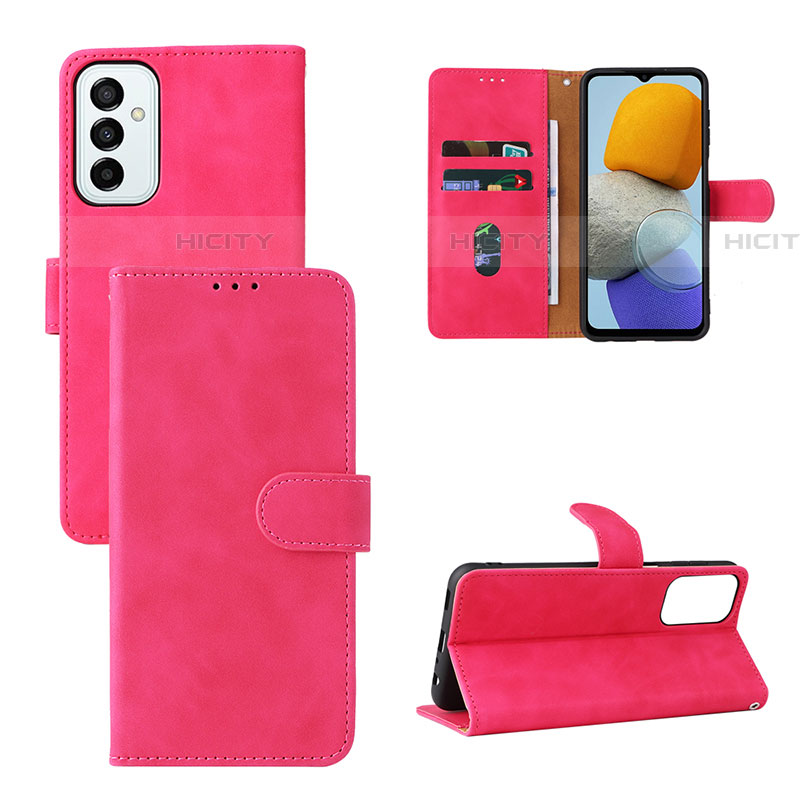 Funda de Cuero Cartera con Soporte Carcasa L03Z para Samsung Galaxy F23 5G Rosa Roja