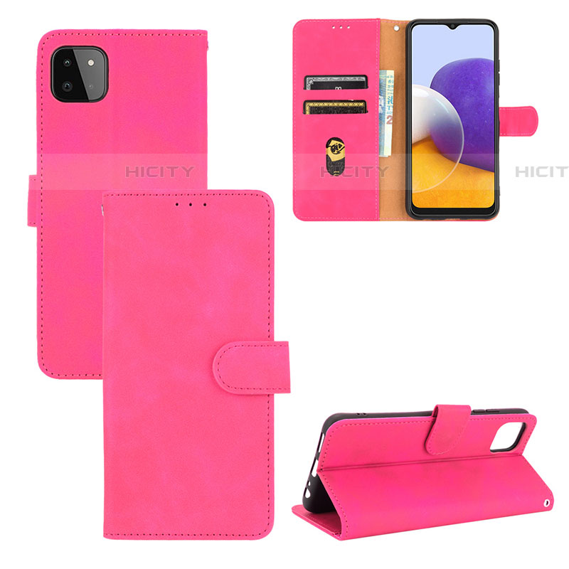 Funda de Cuero Cartera con Soporte Carcasa L03Z para Samsung Galaxy F42 5G Rosa Roja