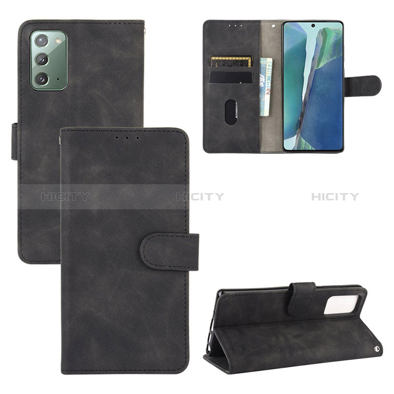 Funda de Cuero Cartera con Soporte Carcasa L03Z para Samsung Galaxy Note 20 5G Negro