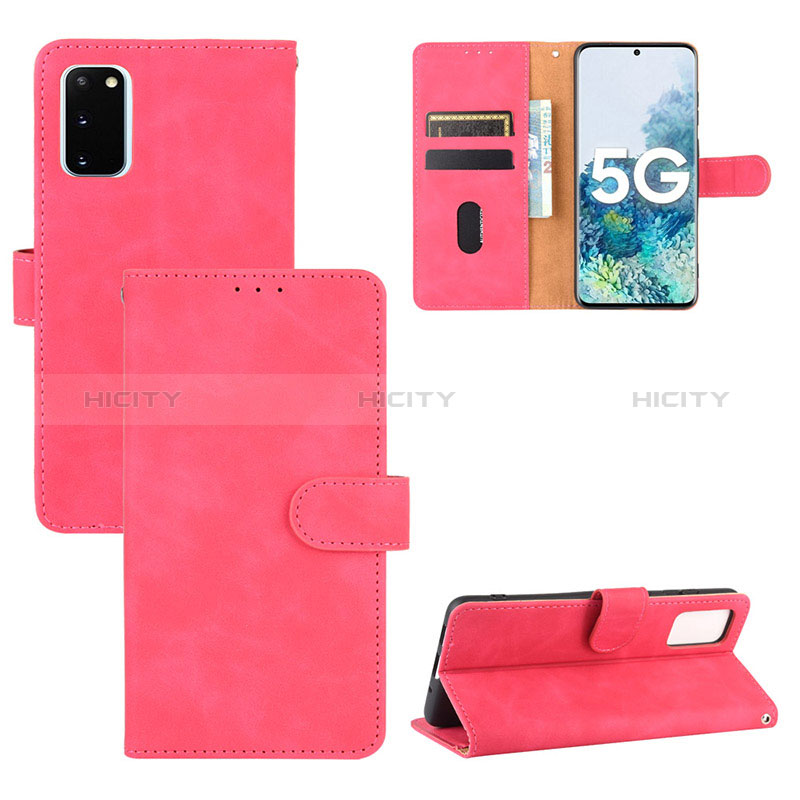 Funda de Cuero Cartera con Soporte Carcasa L03Z para Samsung Galaxy S20 FE (2022) 5G Rosa Roja