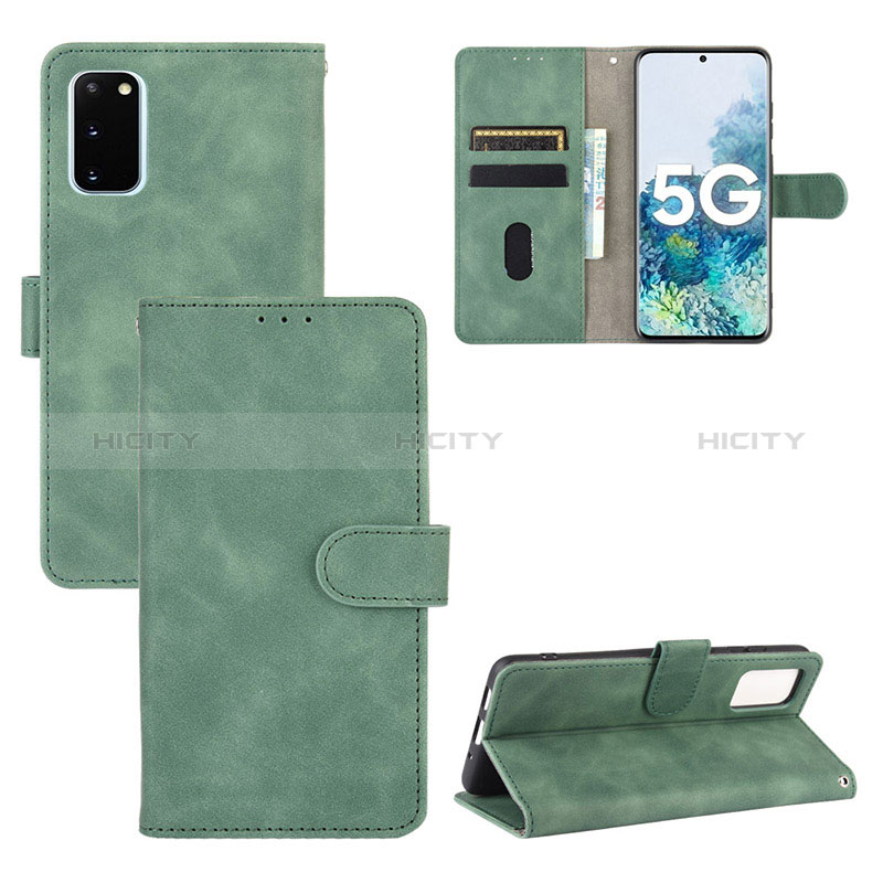 Funda de Cuero Cartera con Soporte Carcasa L03Z para Samsung Galaxy S20 FE 4G Verde