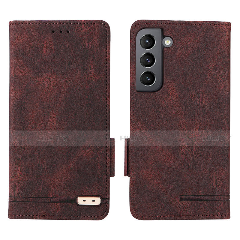 Funda de Cuero Cartera con Soporte Carcasa L03Z para Samsung Galaxy S21 5G Marron