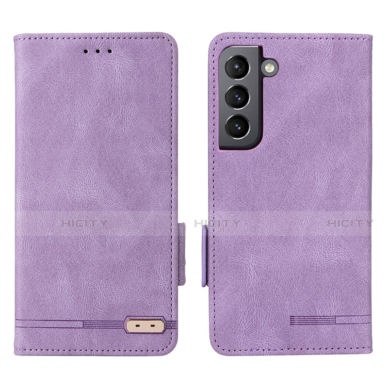 Funda de Cuero Cartera con Soporte Carcasa L03Z para Samsung Galaxy S21 5G Morado