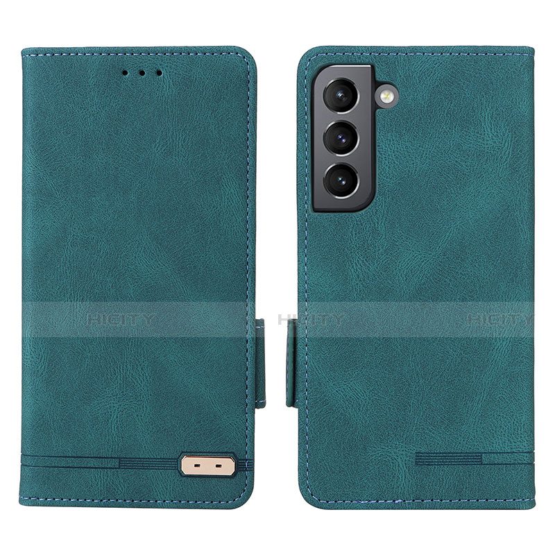 Funda de Cuero Cartera con Soporte Carcasa L03Z para Samsung Galaxy S21 5G Verde