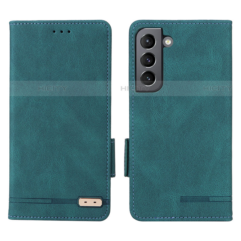 Funda de Cuero Cartera con Soporte Carcasa L03Z para Samsung Galaxy S21 FE 5G Verde