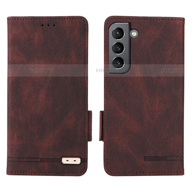 Funda de Cuero Cartera con Soporte Carcasa L03Z para Samsung Galaxy S21 Plus 5G Marron