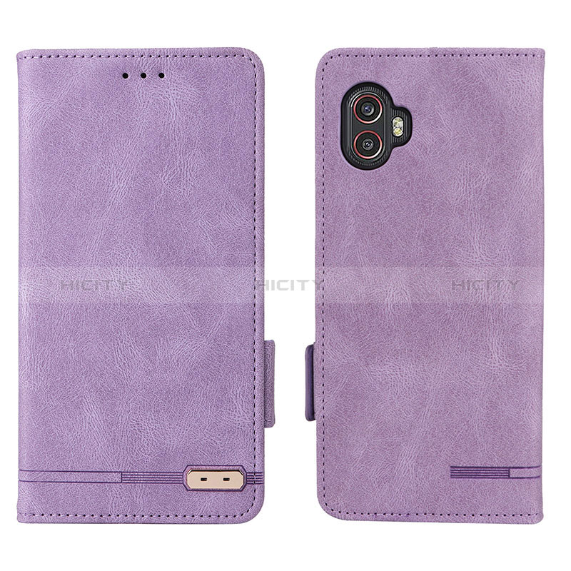 Funda de Cuero Cartera con Soporte Carcasa L03Z para Samsung Galaxy XCover 6 Pro 5G Morado