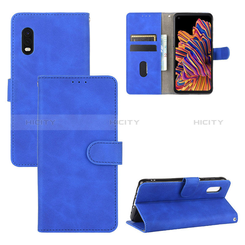 Funda de Cuero Cartera con Soporte Carcasa L03Z para Samsung Galaxy XCover Pro Azul