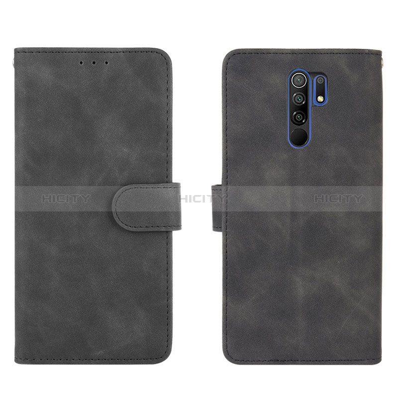 Funda de Cuero Cartera con Soporte Carcasa L03Z para Xiaomi Redmi 9 Prime India Negro