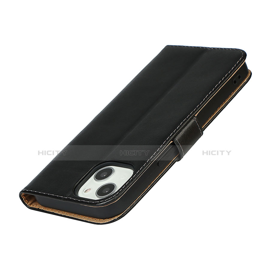 Funda de Cuero Cartera con Soporte Carcasa L04 para Apple iPhone 14 Plus Negro